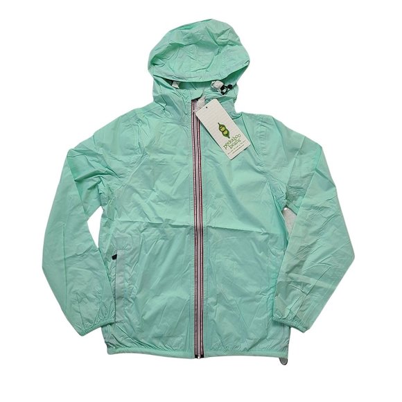 NWT Peekaboo Beans Hooded Full Zip Windbreaker Rain Jacket Size XS - Picture 1 of 5
